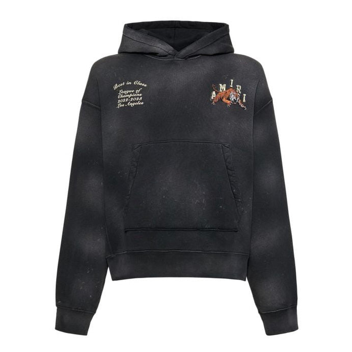AMIRI Distressed Logo-Print Cotton-Jersey Hoodie