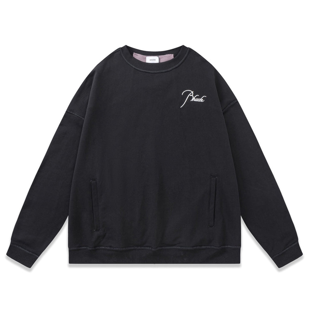 RHUDE logo-embroidered cotton sweatshirt