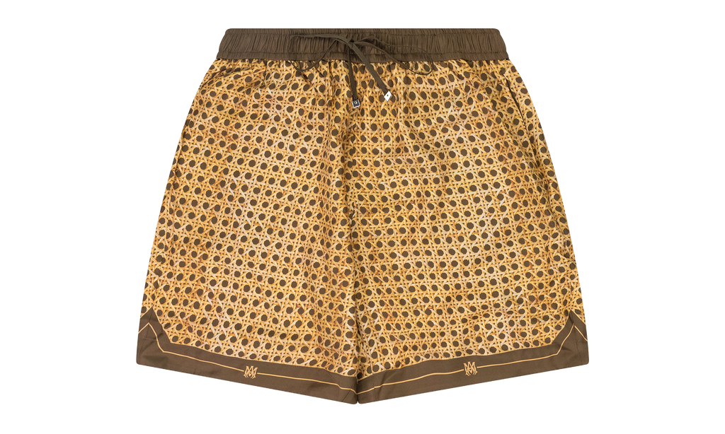 Weave Pattern Silk Shorts "Brown" SS22MPB017_Brown