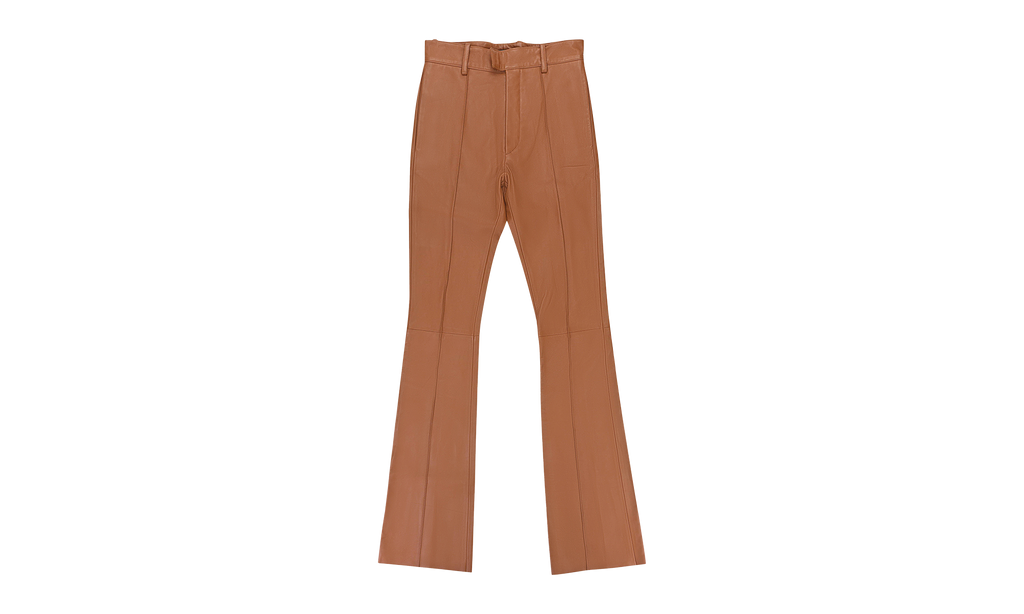 FLARE LEATHER DRESS PANTS "Brown" W0M09290LEROR