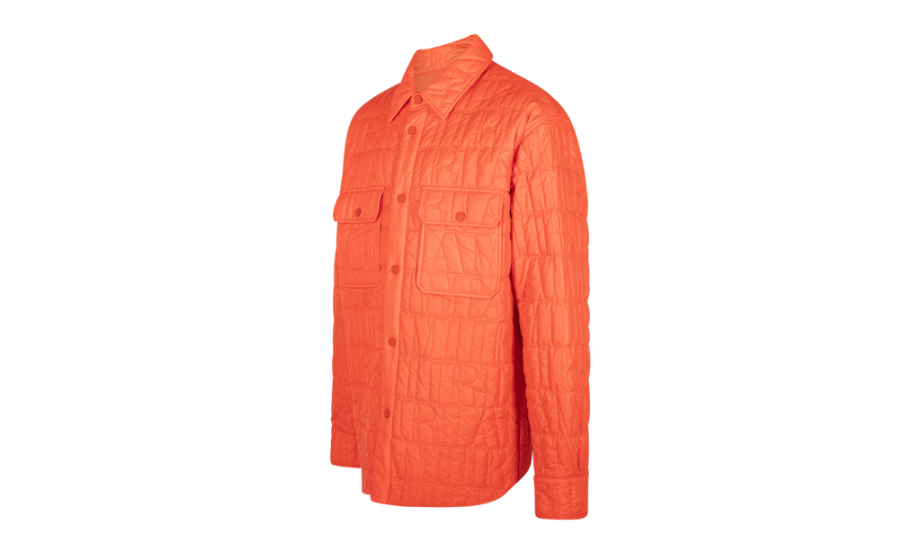 QUILTED LOGO OVER SHIRT Casual Button-Down "Orange" MSL011_665