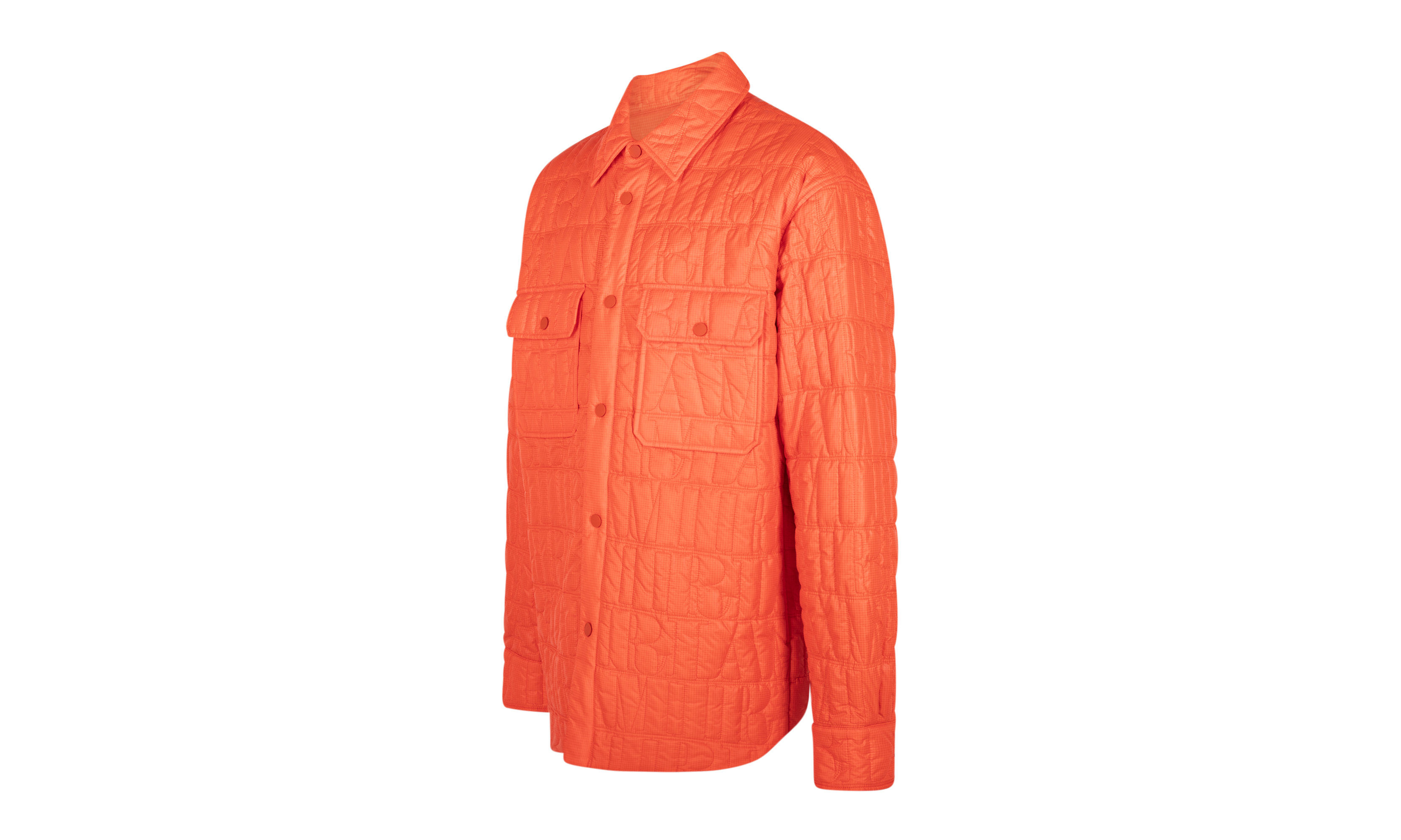 QUILTED LOGO OVER SHIRT Casual Button-Down "Orange" MSL011_665
