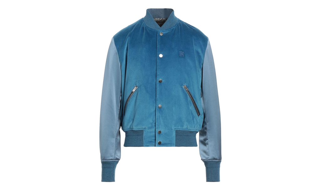 Velvet Satin Bomber Jacket "Blue" MOS017 420
