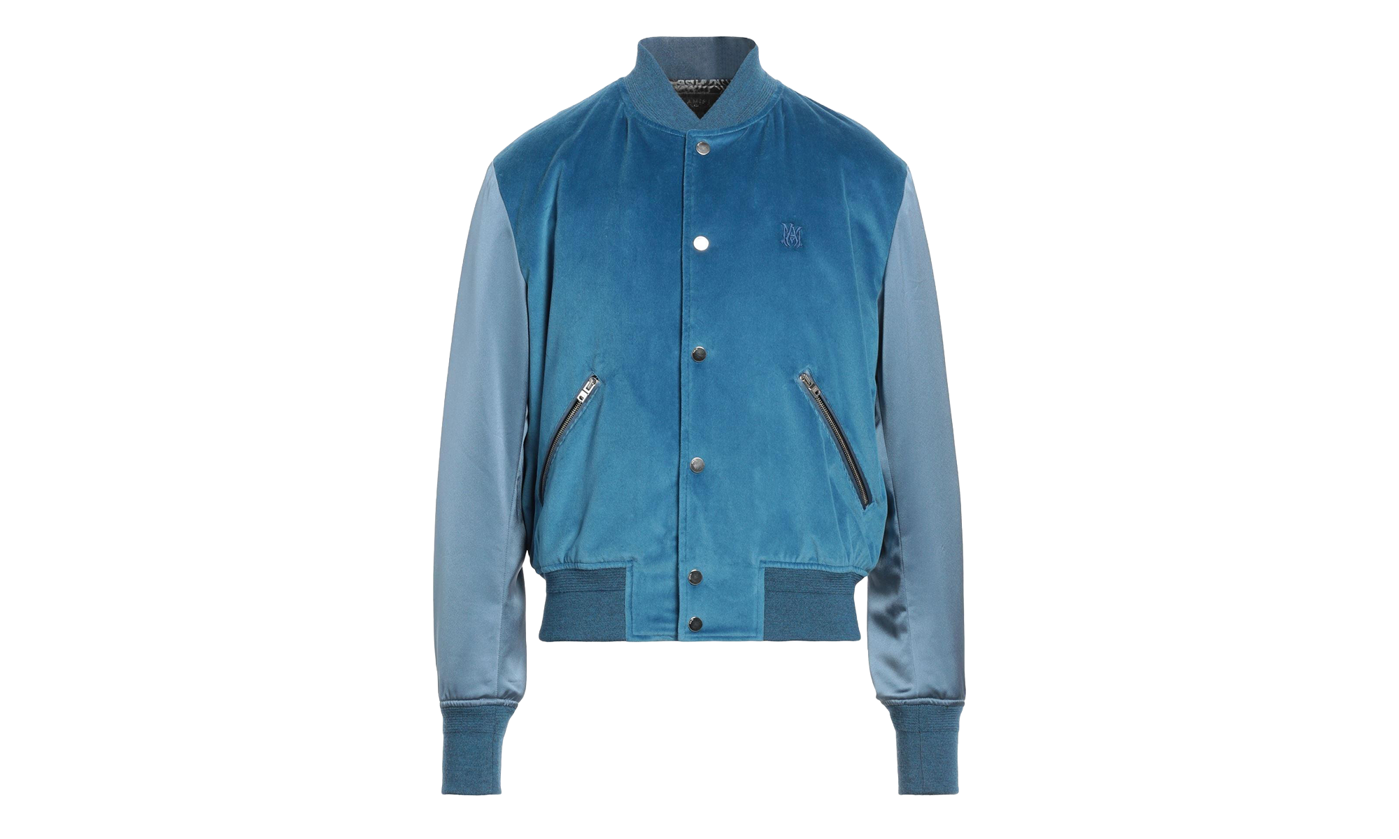 Velvet Satin Bomber Jacket "Blue" MOS017 420