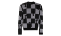 Logo Check Cashmere Crewneck Sweatshirt "Black / White" MKL018 004