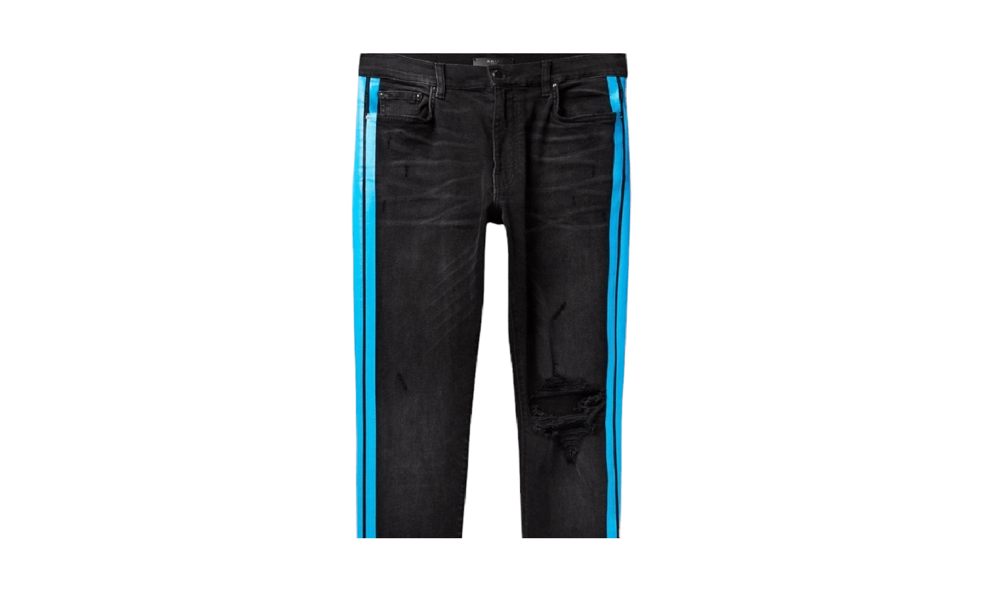 Broken Track Jeans "Aged Black Neon Blue" MBTRJ BKN ANB