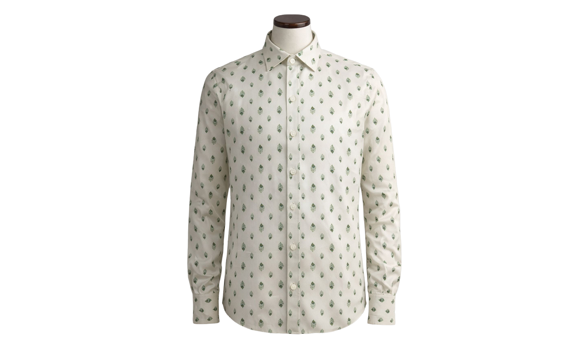 Peacock Long-Sleeve Shirt "Ivory / Green" Y0M06223JA IVG