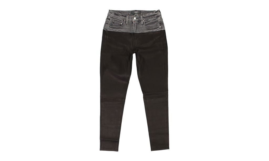 CONTRAST LEATHER SKINNY "Black/Aged Black" PS22WDS072