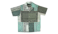 Short Sleeve Bandana Print Silk Button Up Shirt "Green" Y0M06227SE GREE