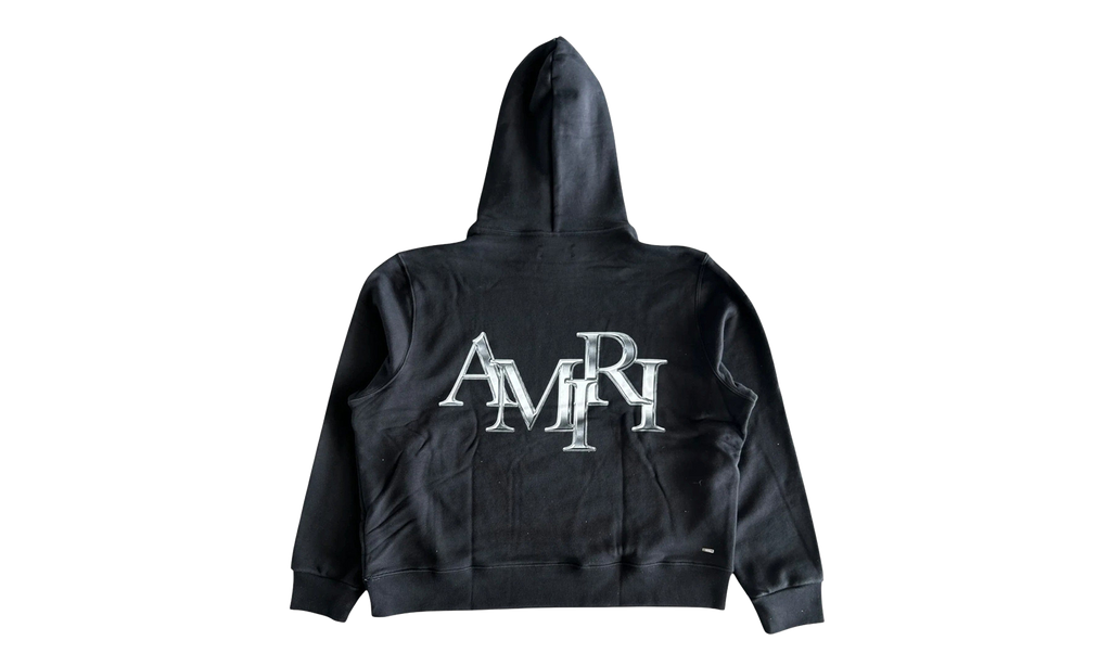 Staggered Logo Hooded Sweatshirt "Black Chrome" EXMJL002 001