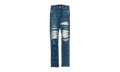 MX1 White Leather Patchwork Jeans "Classic Indigo (2017)" AMLPWJCI2017