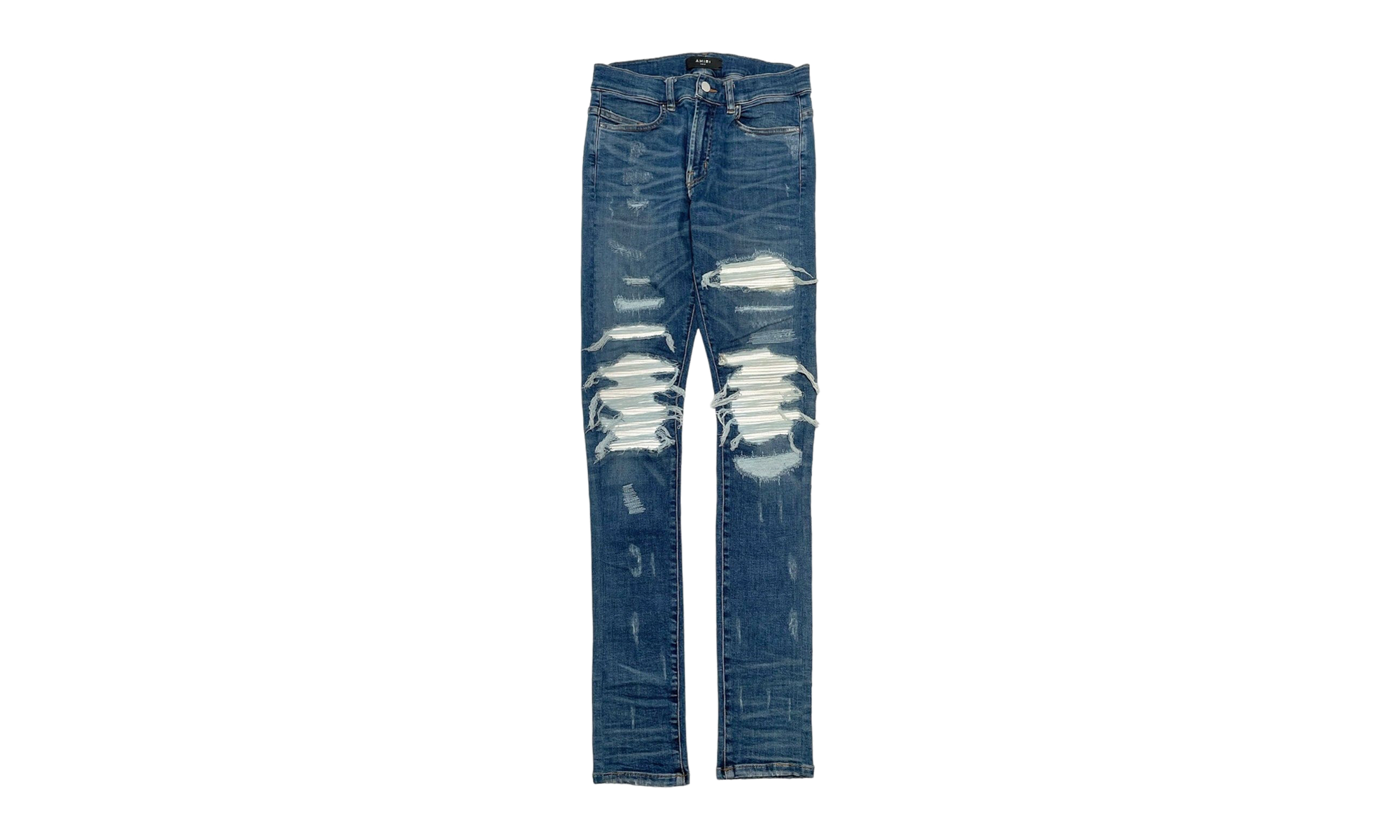 MX1 White Leather Patchwork Jeans "Classic Indigo (2017)" AMLPWJCI2017