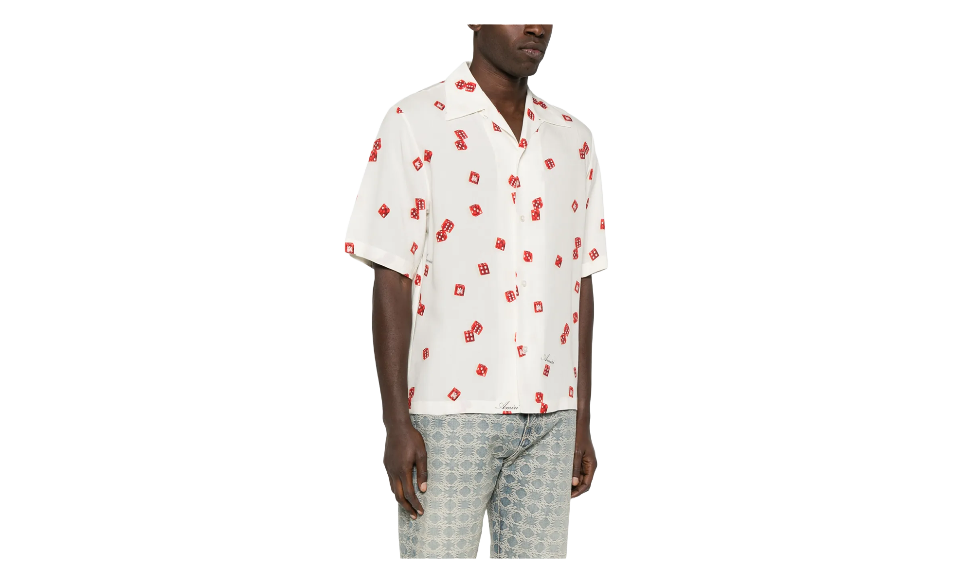 Dice Bowling Shirt "Alabaster Red Black" AMSTCA1093 271