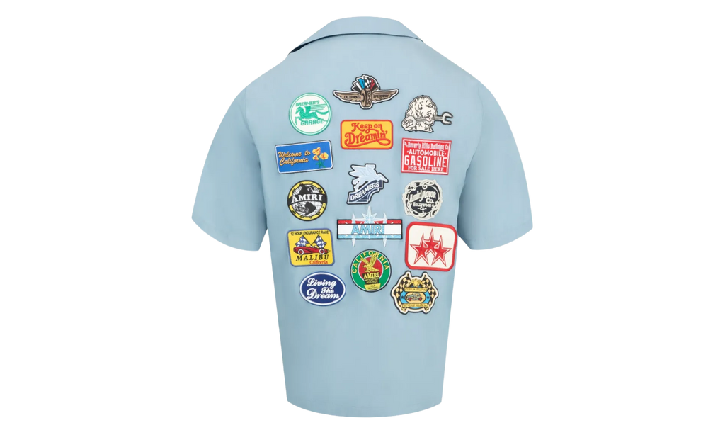 Station Patch Bowling Shirt "Ashley Blue" AMSTCA1150 ASHL