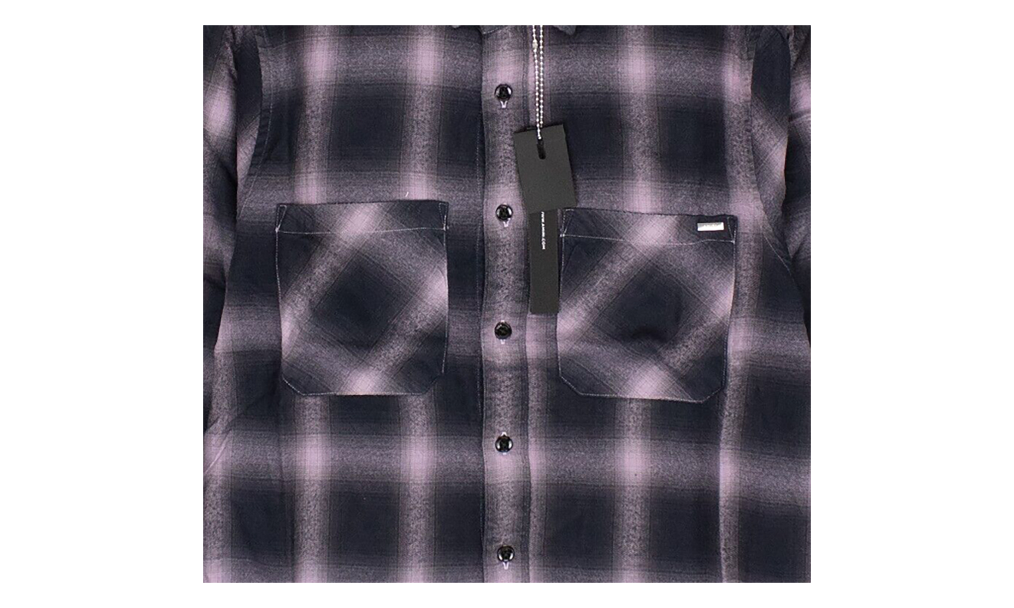 Black And White Shadow Plaid Shirt "Black and Lavender" AMR XTPS 0225