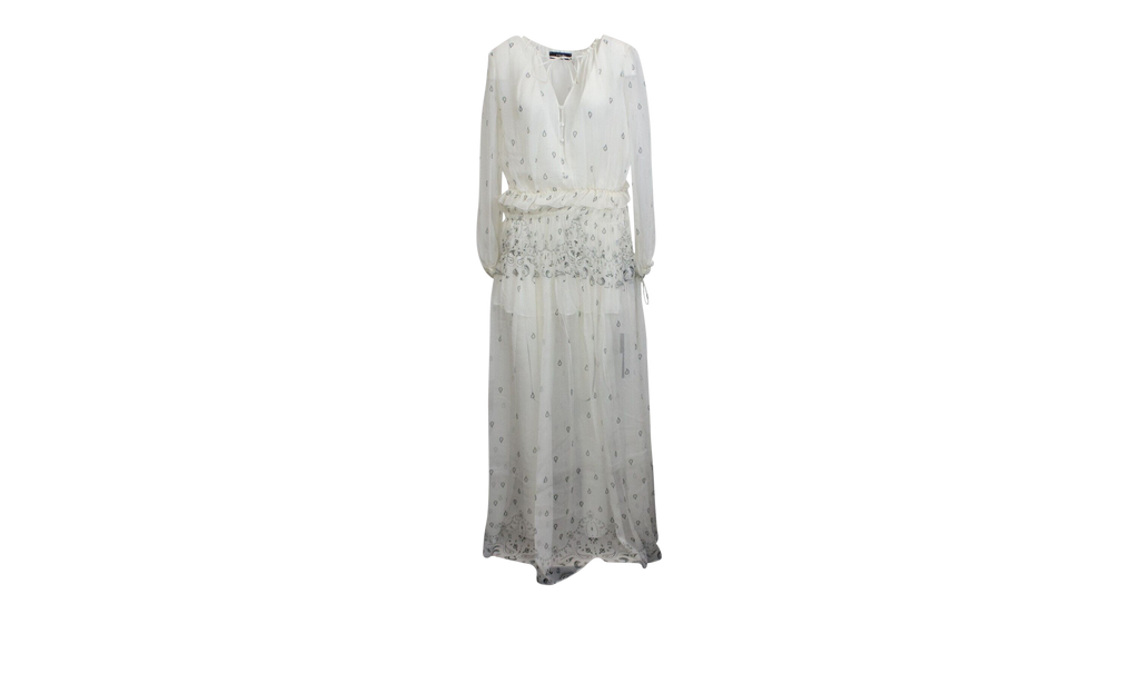 Printed Paisley Maxi Dress "White" AMR-XTPS-0231