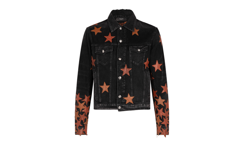 Chemist Denim Trucker Jacket "Black And Orange" AMR_Chemist_Denim_Trucker_Jacket