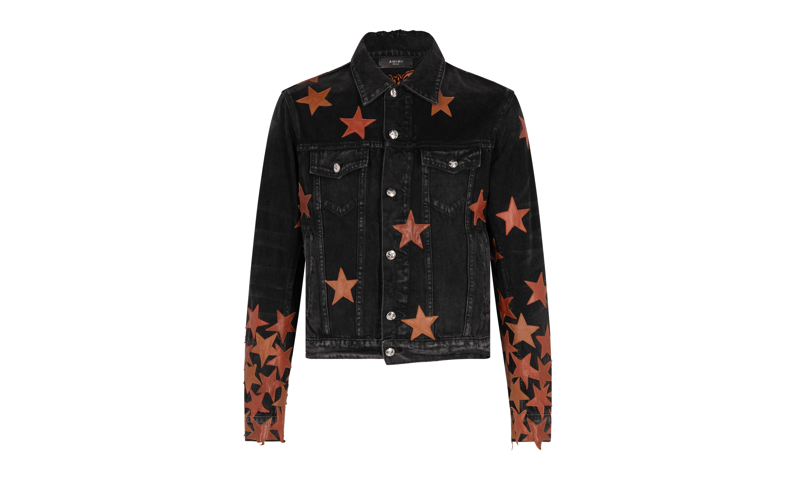 Chemist Denim Trucker Jacket "Black And Orange" AMR_Chemist_Denim_Trucker_Jacket