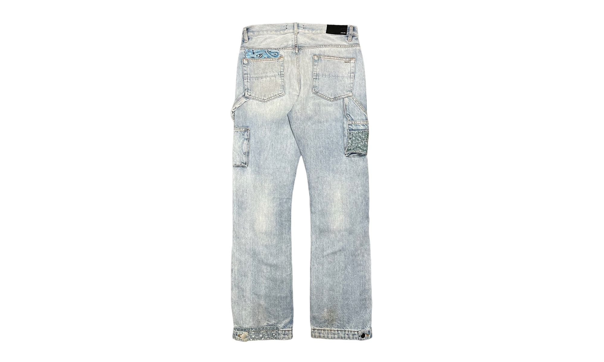 Patchwork Bandana Carpenter Jeans "Stone Indigo" AMIF MJ340