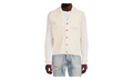 Leather Front Cardigan "Alabaster" MKF007 271