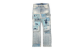Patchwork Bandana Carpenter Jeans "Stone Indigo" AMIF MJ340