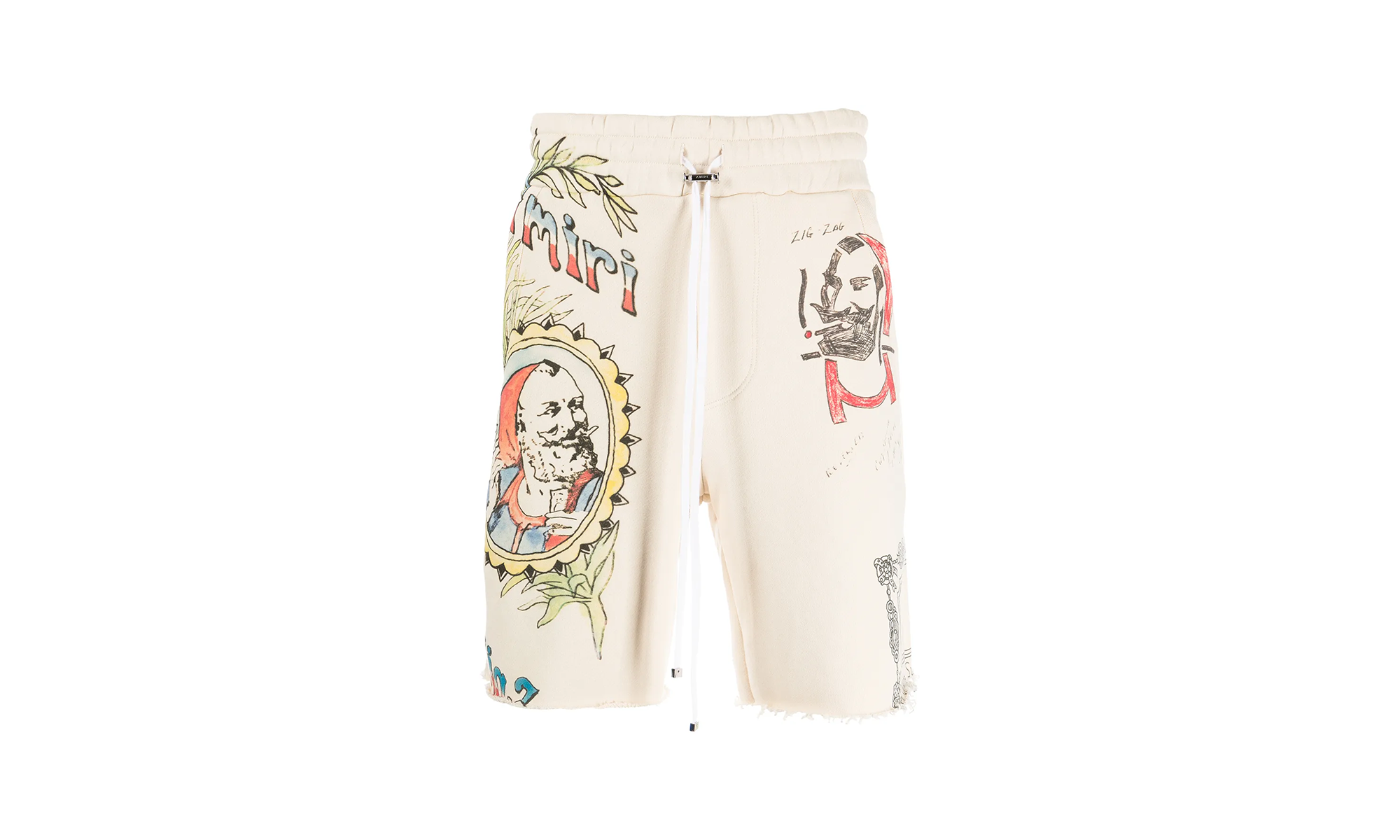Zig Zag Sketch Sweatshorts "Almond" SS22MJG005_Almond