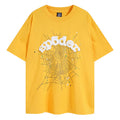 Sp5der Green Foam Printing High Weight T-Shirt Yellow