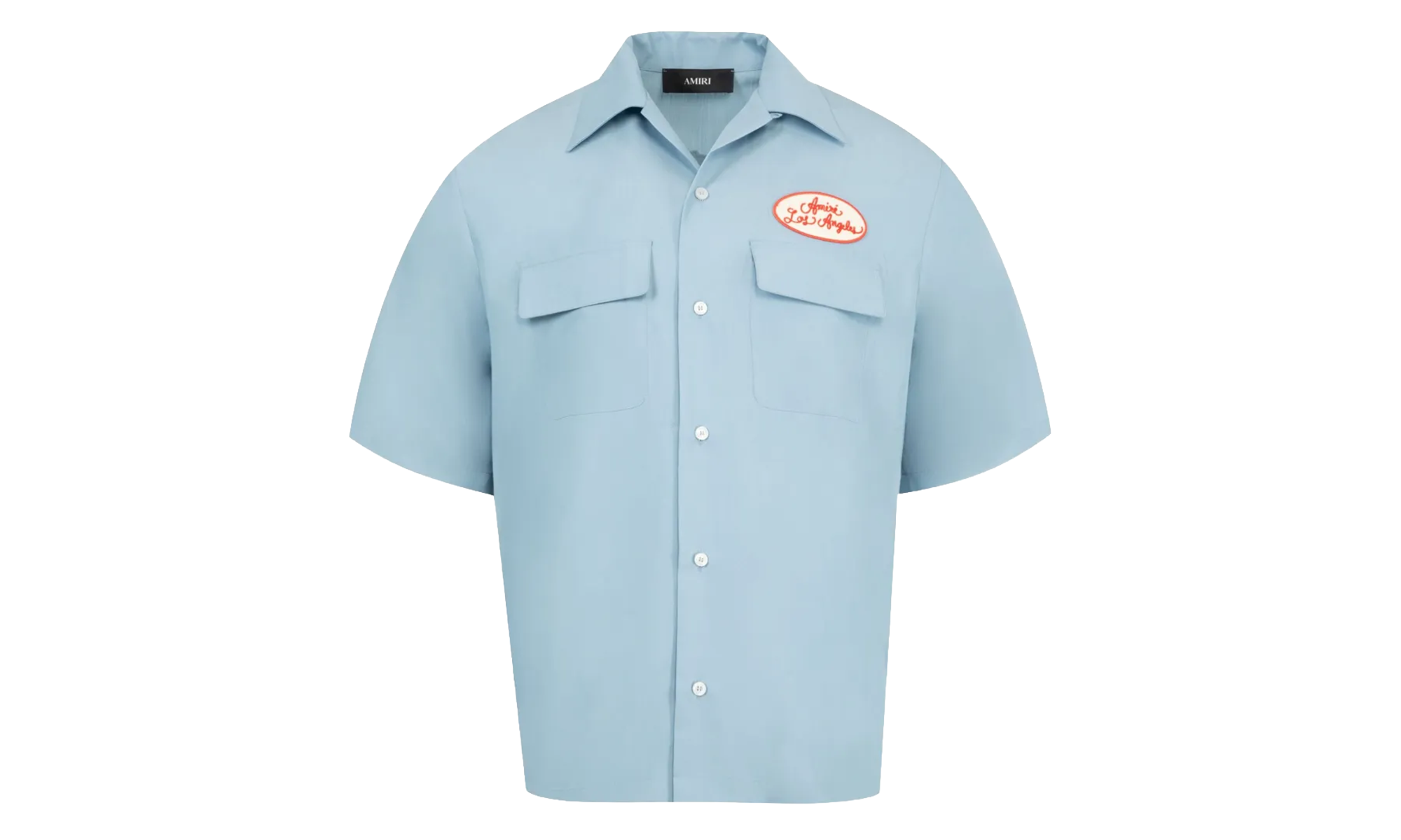 Station Patch Bowling Shirt "Ashley Blue" AMSTCA1150 ASHL