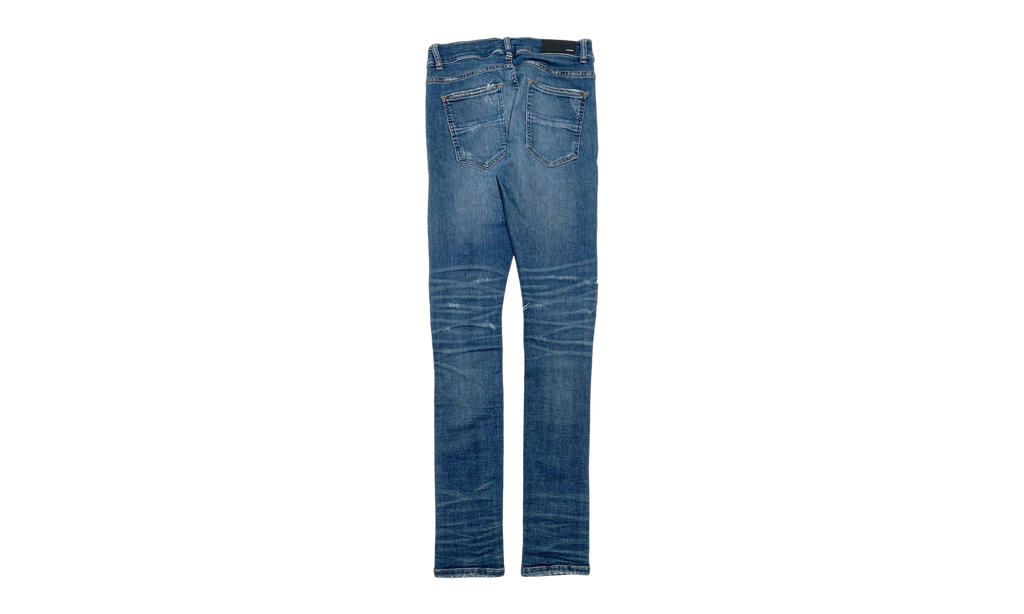 MX1 White Leather Patchwork Jeans "Classic Indigo (2017)" AMLPWJCI2017