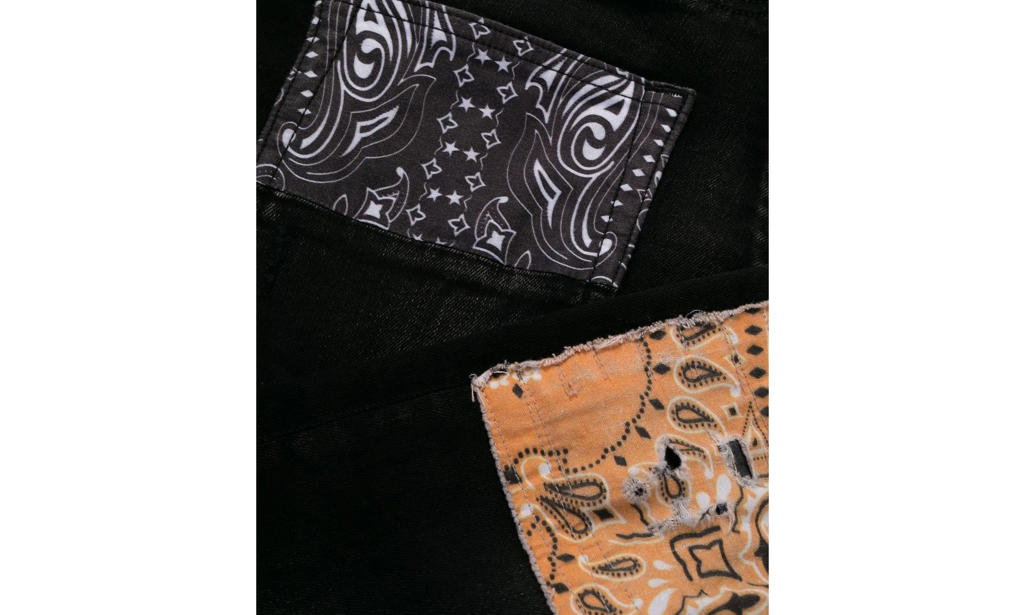 Bandana Art Patch Jeans "Aged Black" PF22MDS021 023