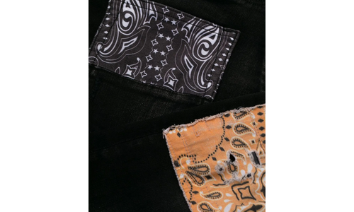Bandana Art Patch Jeans "Aged Black" PF22MDS021 023