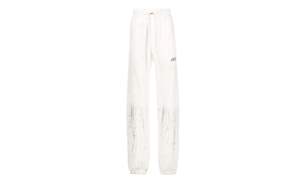 Cracked Dye Logo Sweatpants "White Black" PS23MJL026 100