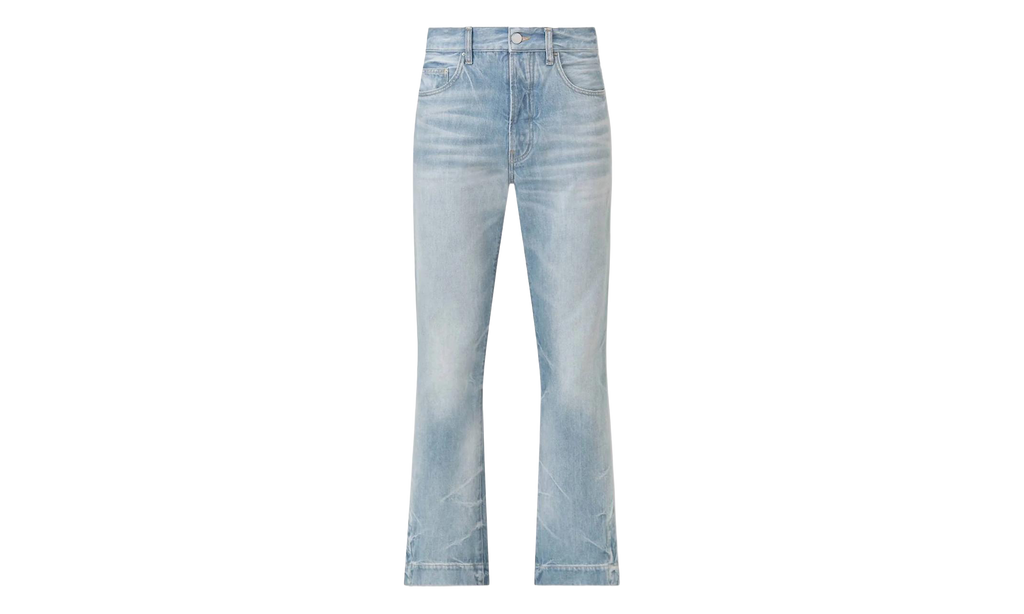 Long Straight Flare Jeans "Medium Indigo" WDR006 497 BLUE