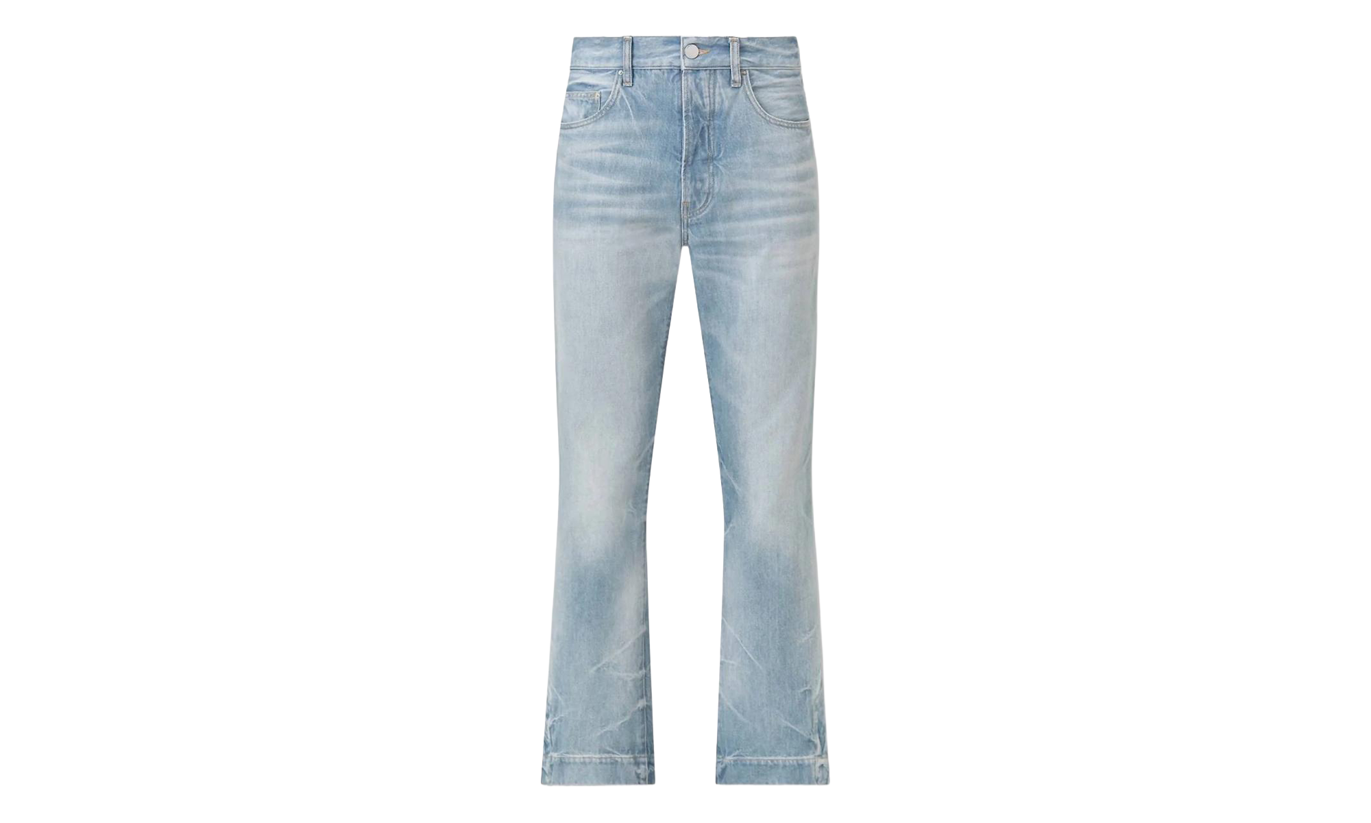 Long Straight Flare Jeans "Medium Indigo" WDR006 497 BLUE