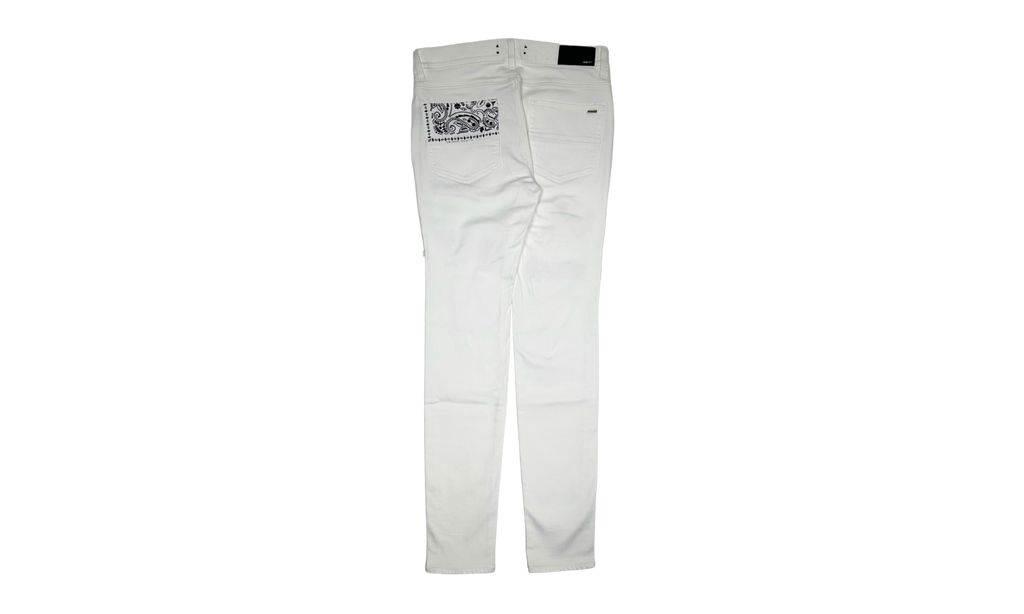 Vintage Bandana Art Patch Jeans "White" PS22MDS023 140