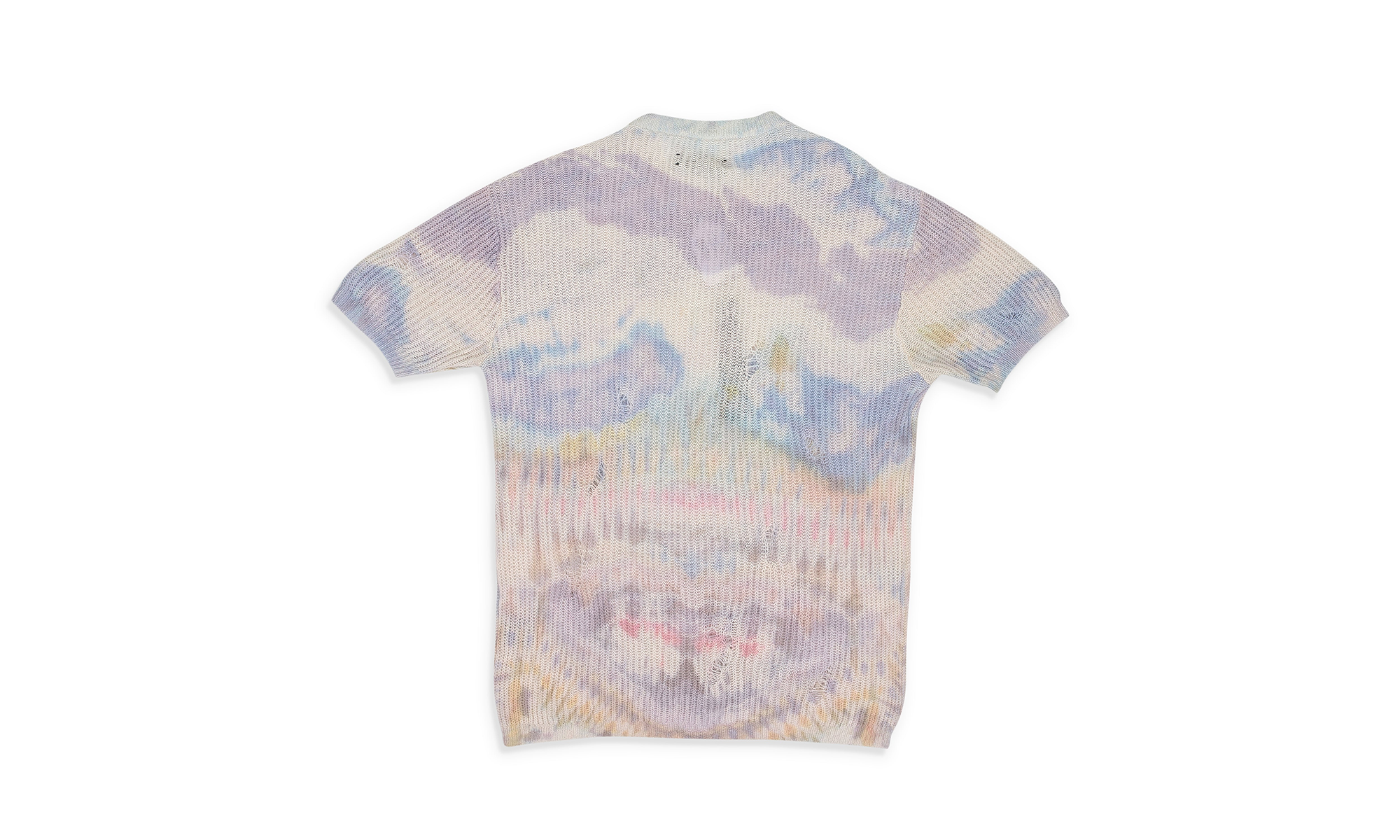 Tie Dye Knit Short Sleeve Shirt "Purple" MULTICOLOR_TIE_DYE_KNIT