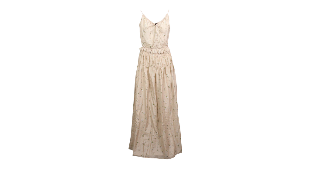 Cotton Floral Design Voile Maxi Dress "Nude" AMR-XTPS-0019