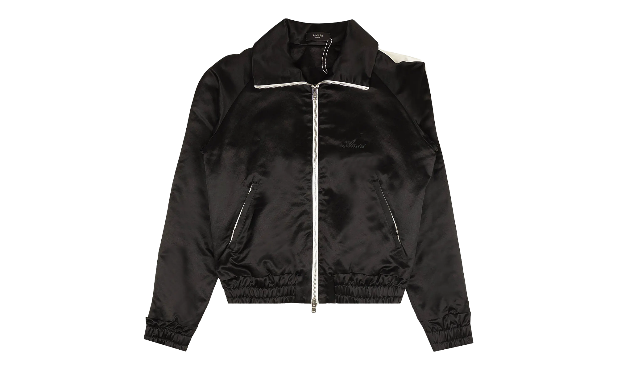 Full Zip Satin Track Jacket "Black" MJT001 001