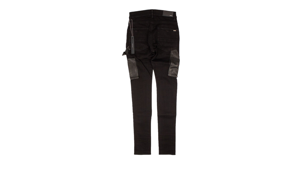Denim Leather Workman Pants "Black" MDS121 001