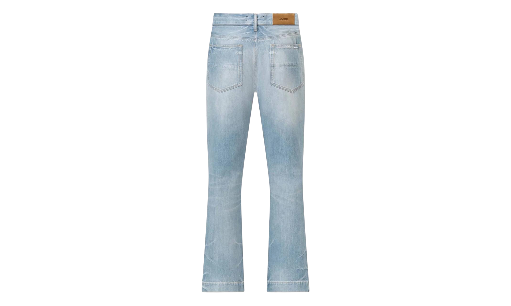 Long Straight Flare Jeans "Medium Indigo" WDR006 497 BLUE