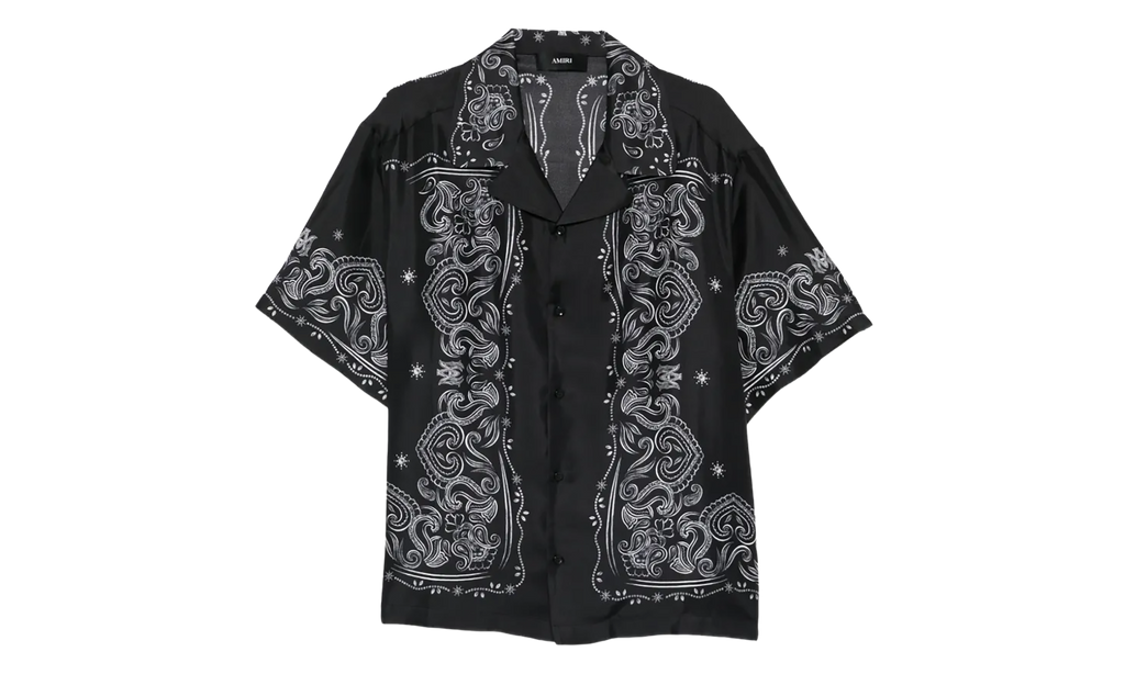 Bandana Paint Bowling Shirt "Black" AMTOSH1049 001