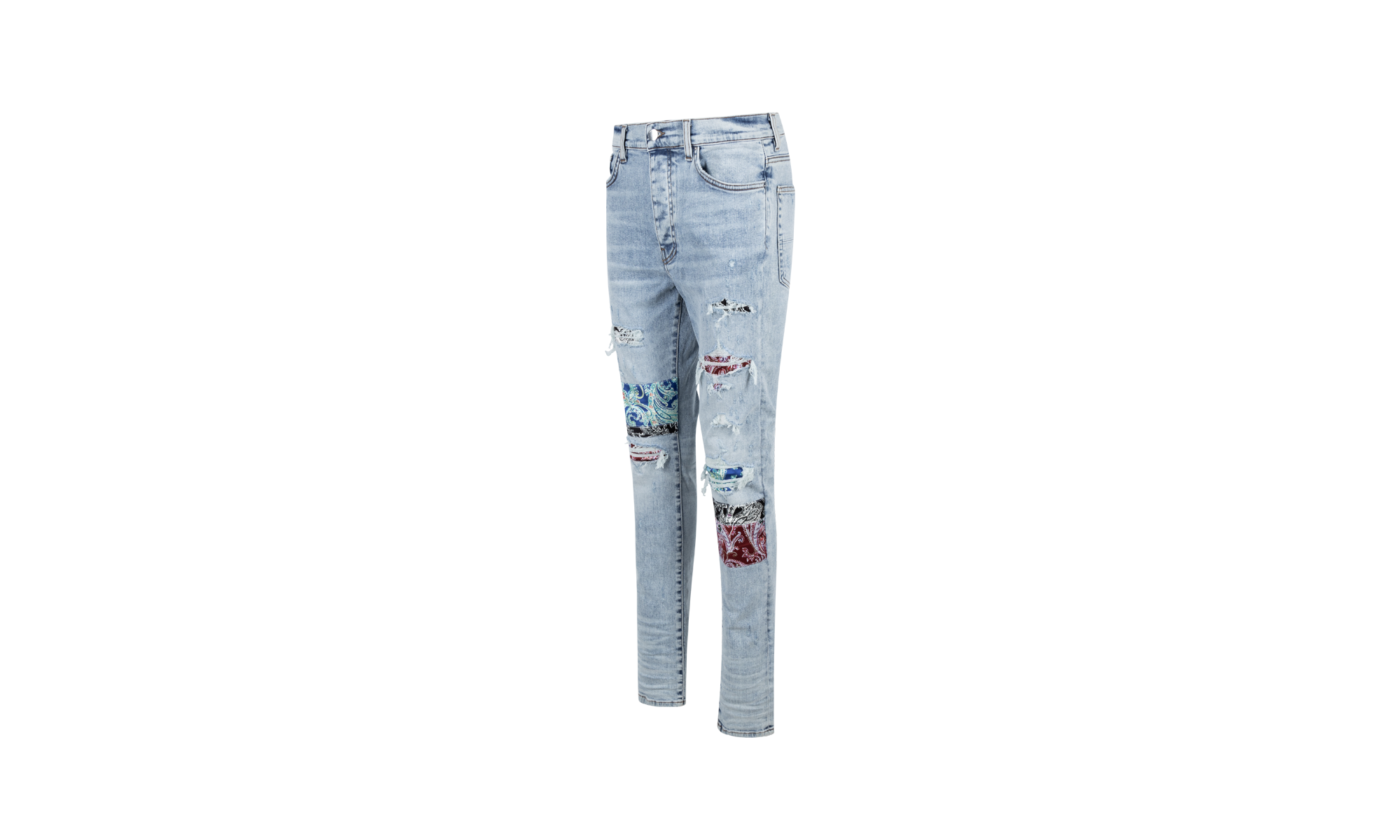 Blue Pajama Art Patch Skinny Jeans "Blue" MDS065 489R