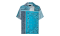 Silk Bandana Print Button Down Shirt "Blue"