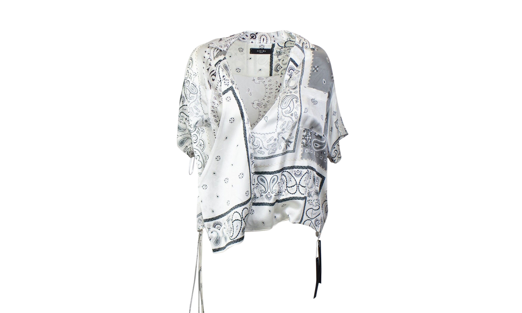 Bandana Reconstruct Wrap Shirt "Grey"