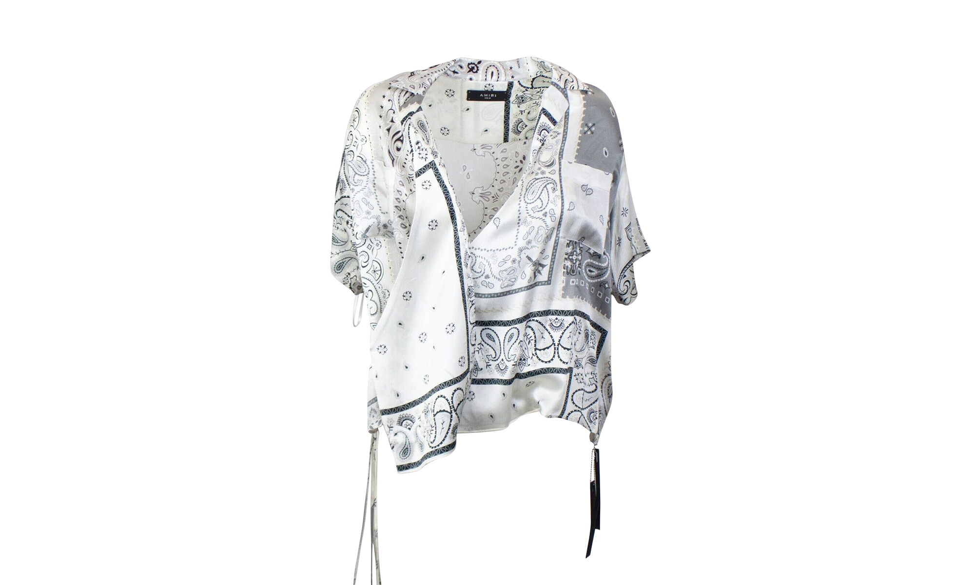 Bandana Reconstruct Wrap Shirt "Grey"