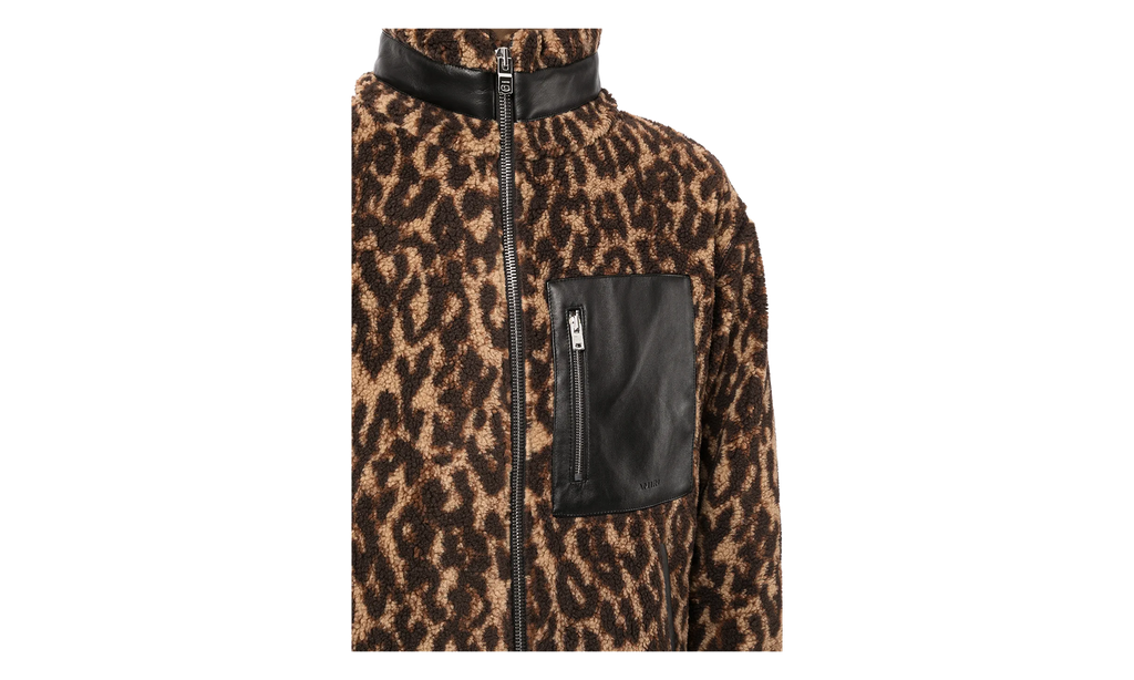 Printed Bandana Fleece Jacket "Brown / Tan" MKF013 242