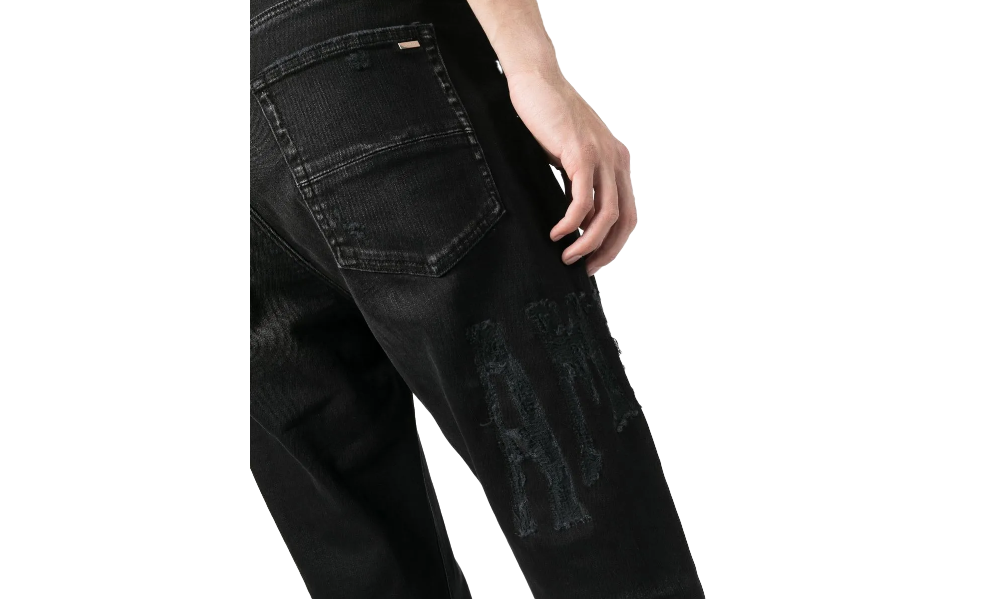 Distressed Logo Jeans "Aged Black" PS23MDS007 023
