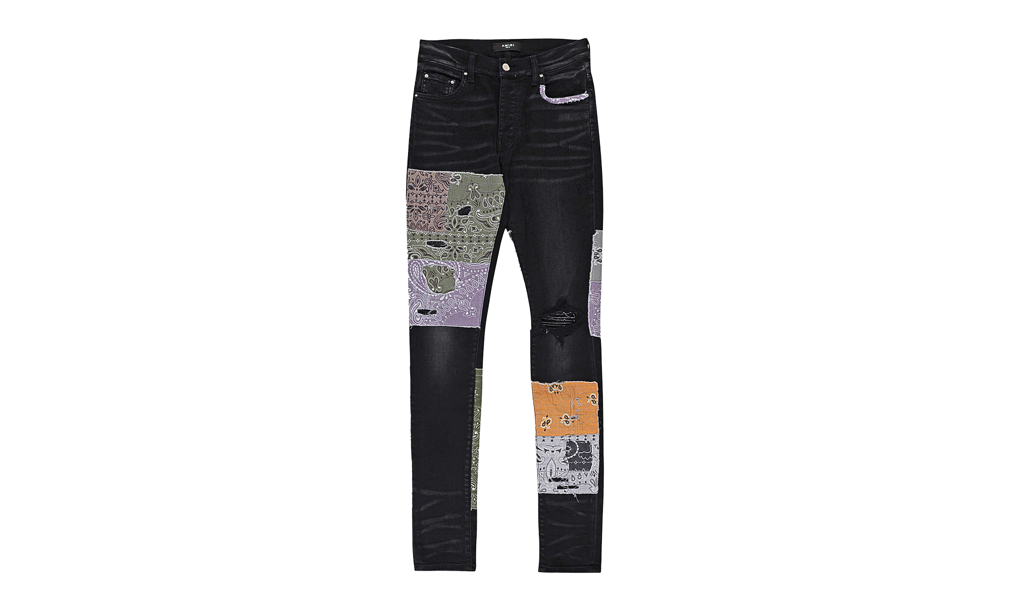 BANDANA ART PATCH JEAN "Aged Black" PF22MDS021