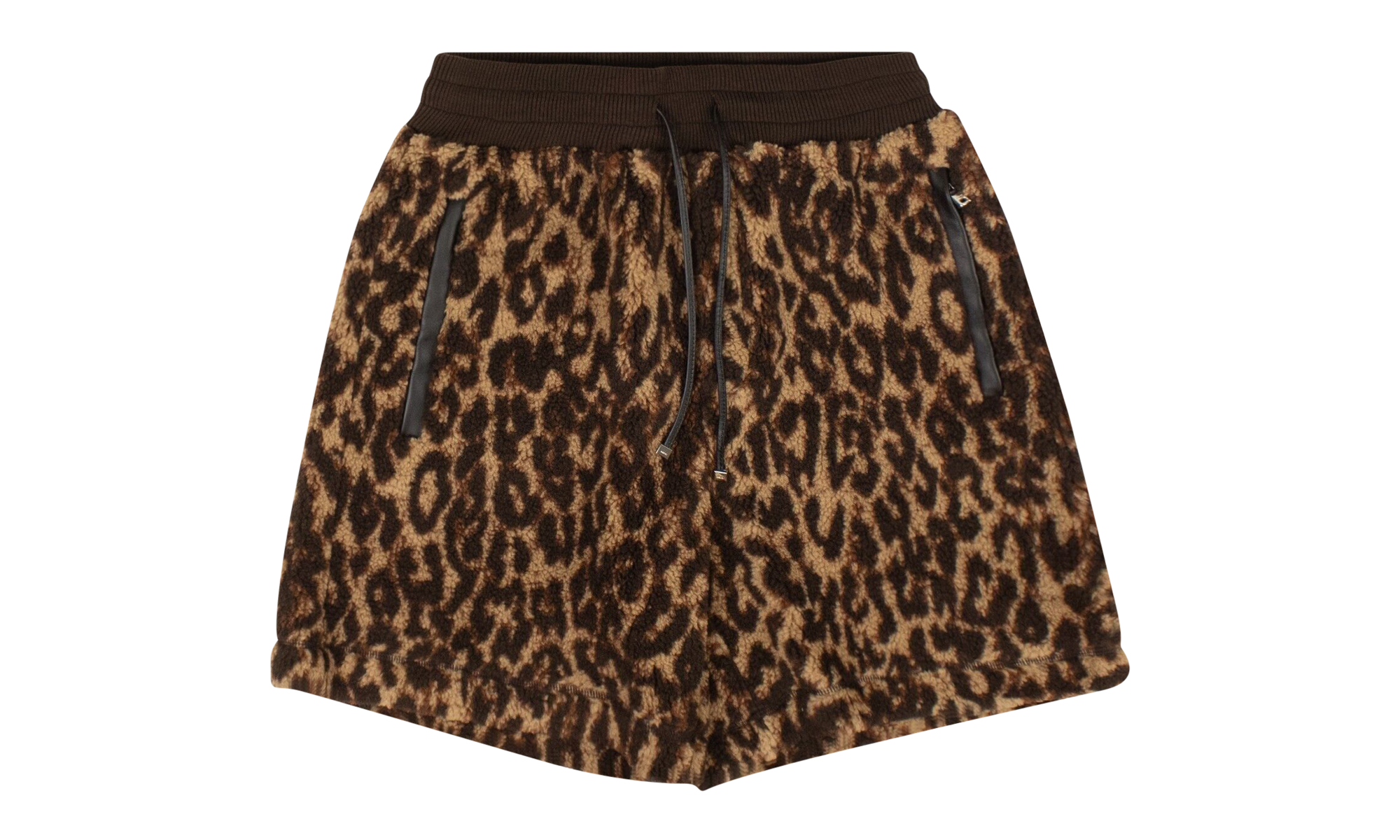 Printed Leopard Fleece Shorts "Brown" MKSS03 242