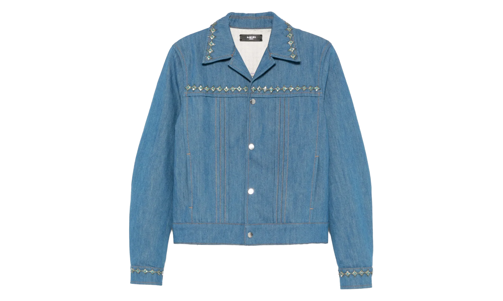 Crystal Pleated Cadet Jacket "Retro Indigo" AMDNJT1004 RETR